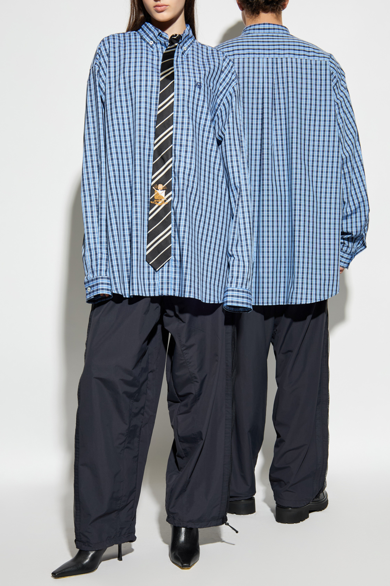 Blue Shirt with an attached tie VETEMENTS - Vitkac AS